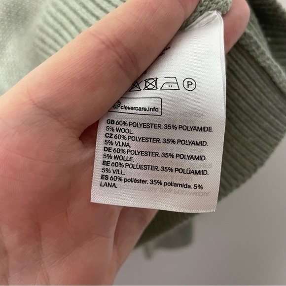 [H&M] Women's Light Sage Green Mock Neck Pullover Sweater - Picture 5 of 7